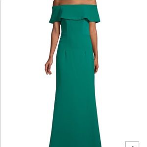 Off the Shoulder Crepe Gown